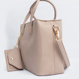 Pink Textured Polyurethane Tote Bag