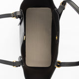 Black Structured Tote Bag with Detachable Pouch