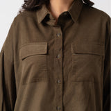 drop-shoulder corduroy shirt