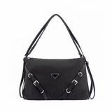 Mbellished Black PU Shoulder Bag