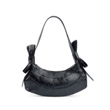 Black Korean-Inspired Dumpling Shoulder Bag