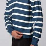 Yarn-dyed Johnny Collar Sweater