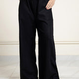 Wide-legged Thread-textured Trousers