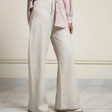 Wide-legged textured Trousers