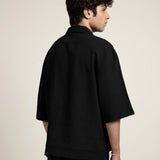 Black Loose Fit Linen Shirt