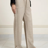 Wide-legged textured Trousers