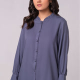 Crepe top button down shirt