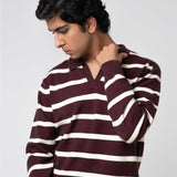 Yarn-dyed Johnny Collar Sweater