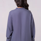 Crepe top button down shirt