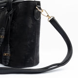 Black Chic Tote with Tassel Detailing