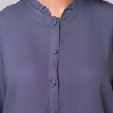 Crepe top button down shirt