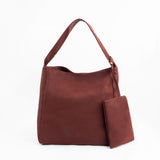 Maroon Bucket Bag in 100% Bovine Leather