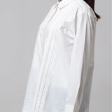 Poplin Cotton Pleated Shirt