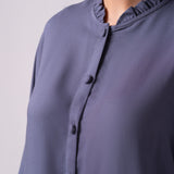 Crepe top button down shirt
