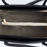 Black Textured Polyurethane Tote Bag