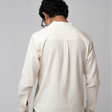 Band Neck Dobby-Shirt