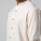 Band Neck Dobby-Shirt