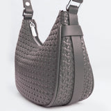 Gray Textured Travel Shoulder Bag