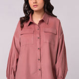 drop-shoulder corduroy shirt