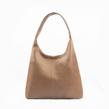 Brown Sleek Tote in Smooth Faux Leather