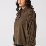 drop-shoulder corduroy shirt