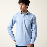 Half Chambray Collar Shirt