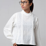 Crochet Cotton Embroidered Shirt