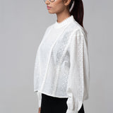 Crochet Cotton Embroidered Shirt