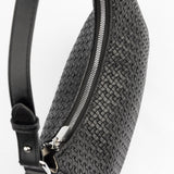 Black Textured Travel Shoulder Bag