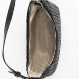 Black Textured Travel Shoulder Bag