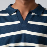 Yarn-dyed Johnny Collar Sweater