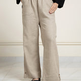 Wide-legged textured Trousers
