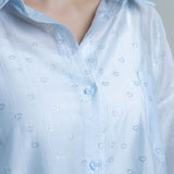Folk Printed Baggy Shirt with Camisole