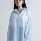 Folk Printed Baggy Shirt with Camisole