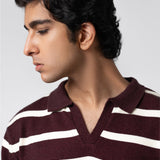 Yarn-dyed Johnny Collar Sweater