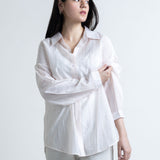 Folk Printed Baggy Shirt with Camisole
