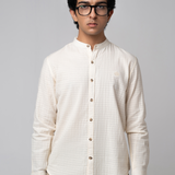 Band Neck Dobby-Shirt