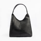 Black Sleek Tote in Smooth Faux Leather