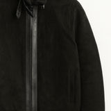 Leather Placket Zipper Suede Jacket