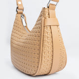 Beige Textured Travel Shoulder Bag