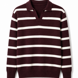Yarn-dyed Johnny Collar Sweater