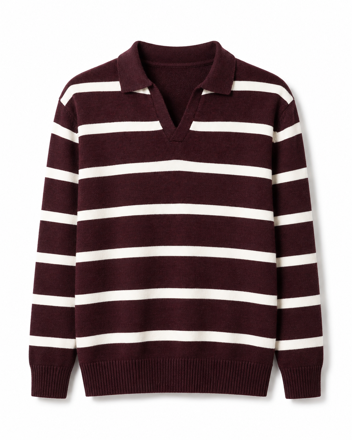 Yarn-dyed Johnny Collar Sweater