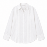 Poplin Cotton Pleated Shirt