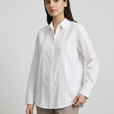 Poplin Cotton Pleated Shirt