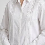 Poplin Cotton Pleated Shirt
