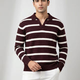 Yarn-dyed Johnny Collar Sweater