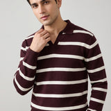 Yarn-dyed Johnny Collar Sweater