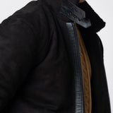 Leather Placket Zipper Suede Jacket