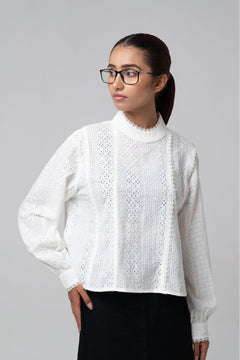 Crochet Cotton Embroidered Shirt